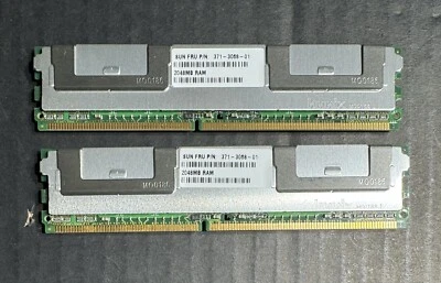 Sun X6381A 4GB Kit 2x 371-3068 2GB 240p PC2-5300 2R FB DIMMs Sun Fire X4150 - Image 1 of 4