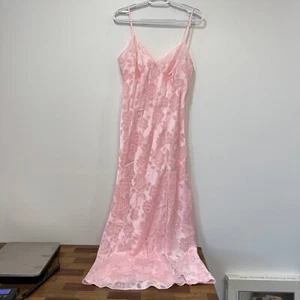 Vestido sin Mangas Grande Victorias Secret Etiqueta Dorada Vintage Maxi Transparente Floral Lencería - Imagen 1 de 6