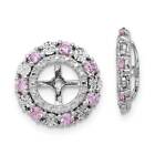 Sterling Silver Rhodium Created Pink Sapphire Earring Jacket 0.52"