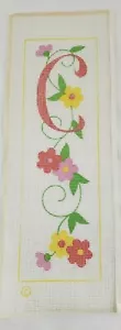 Needlepoint Handpainted Initial Letter C Sweet Pea - Picture 1 of 7
