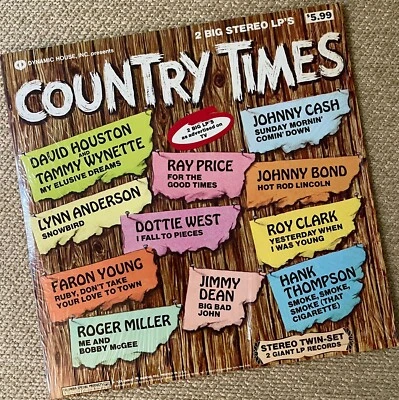 COUNTRY TIMES  --  26 Major Artist Hits - 2-Disc 1973 Compilation in Shrink Wrap - Image 1 of 4