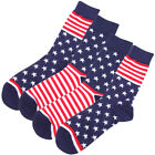 2 Pairs Cotton Sock Miss American Flag Stockings Ladies Socks
