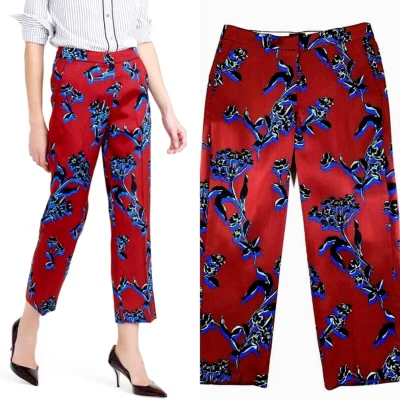COLECCIÓN J.CREW Talla 4 Pantalones Cortos de Seda en Estampado de Flores Silvestres Vibrante Estilo E6201 Foto 1 de 4