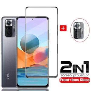 For Xiaomi Redmi Note 10S 10 Pro Full Cover Tempered Glass+Camera Lens Protector - Zdjęcie 1 z 8