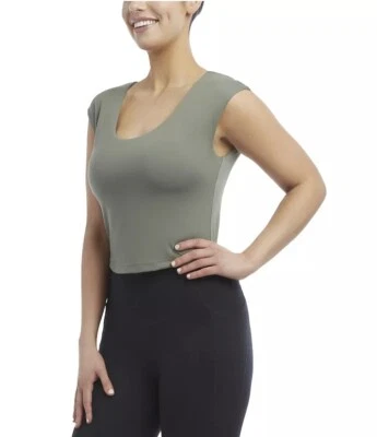 jockey sport fitted top womens Agave Green Built In Padded Bra Full Coverage M - Image 1 of 4