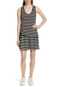 NEW Derek Lam 10 Crosby Stripe Jersey Dress in Black Cream - Size M #D2061 - Picture 1 of 6