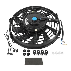 9 inch 12V Slim Fan Push Pull Electric Radiator Cooling Fan Mount Kit Universal - Picture 1 of 7