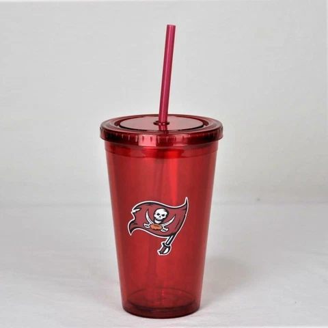 Tampa Bay Buccaneers NFL Licensed 16oz Sip-N-Go w/ Lid and Straw Double Walled C Cover