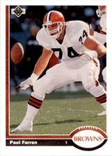 1991 Upper Deck Paul Farren Football Cards #308
