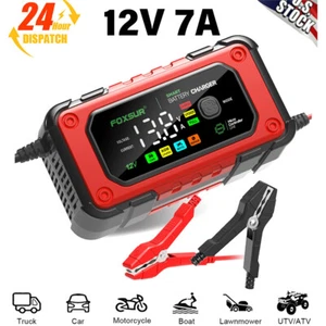 Car Battery Charger 12V 7A Maintainer Trickle Charger Motorcycle AGM LiFePO4 - Picture 1 of 11