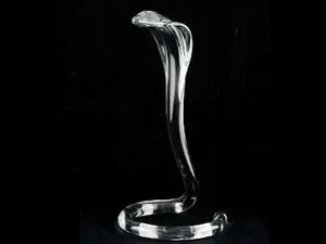 Daum France Clear Crystal Cobra Snake Sculpture 19"h Signed Vintage - Picture 1 of 8