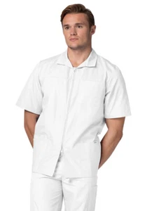 Adar Men Short Sleeve Medical Scrub Doctor Nursing Front Zipper Scrub Jacket - Picture 1 of 56