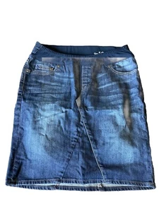 GAP Maternity Denim Jean Skirt Womens Size 25/0 Blue Stretch Denim Elastic Waist - Picture 1 of 10