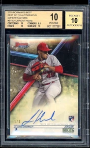 JORDAN HICKS 2018 Bowman's Best #B18JH SUPERFRACTOR 1/1 AUTO Rookie RC BGS 10/10 - Picture 1 of 2