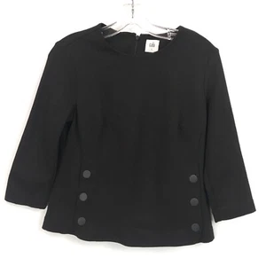 Camisa de carrera CAbi para mujer pequeña negra utilitaria manga 3/4 lado a presión 3232 - Imagen 1 de 8