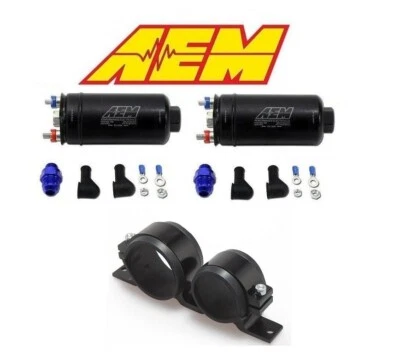 AEM Inline External High Flow Fuel Pump 400LPH #50-1005 (2) + Mounting Bracket - Image 1 of 4