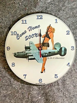 B-24 J Liberator "Come Home Soon" Wall Clock  MADE IN USA 14" - Image 1 of 3