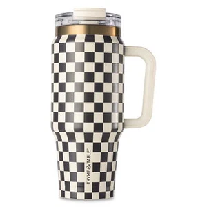 32oz Tumbler with Handle, Dual Straw Lid, Stainless Steel Double Wall Insulated - Picture 1 of 5