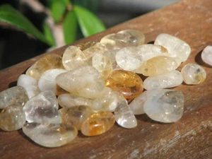 Small Polished Citrine Crystal Tumble Stone 10 Pieces Brazil Tracked Postage - Picture 1 of 6