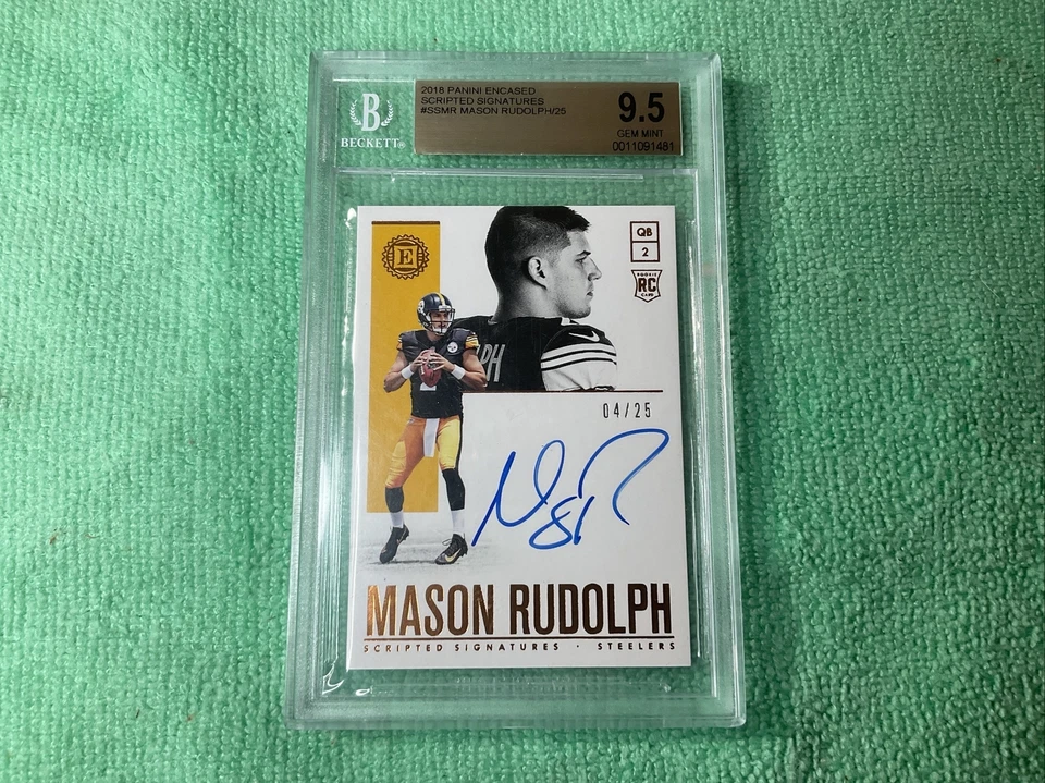 2018  MASON RUDOLPH  Encased Scripted Signatures 04 /25 RC BGS 9.5 Rookie 10Auto - Image 1 of 4