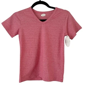 Frenchie Red V Neck Short Sleeve T-Shirt Youth Size 7 NEW - Picture 1 of 6