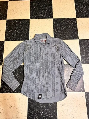 Camisa Wrangler Rock 47 Western Para Hombre L Azul Perla Bordada a Presión Talla M Foto 1 de 4