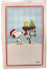 Hallmark Christmas Cards Peanuts Set Of 10 Glittered - Picture 1 of 5