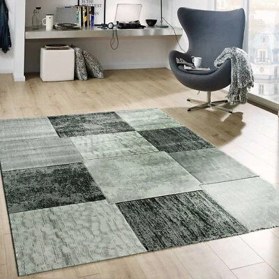 Tapis Gris Patchwork Design Mélangé - Photo 1/4