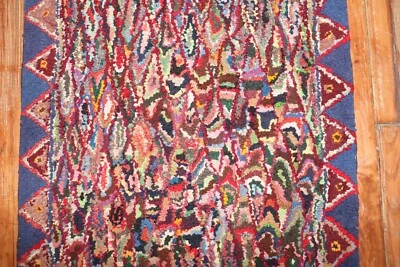 Антикварный американский крючковый ковер-дорожка размер 2 фута 4 дюйма x 7 футов 10 дюймов - Изображение 1 из 4