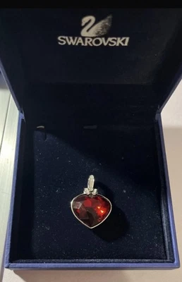 Stunning Swarovski Red Heart Pendant . Vgc . Boxed - Image 1 of 4