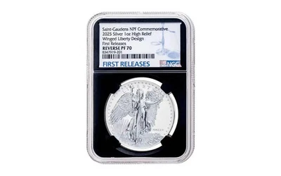 2025 1oz Saint-Gaudens NPF Commemorative Winged Liberty Silver NGC Rev PF70 FR - Image 1 of 2