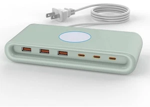 USB Charging Station for Multiple Devices with 6-Ports , 3 USB and 3 USB-C - Picture 1 of 8