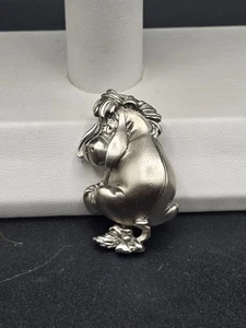 Disney Eeyore Brooch Brushed Silver Tone Pin Signed Winnie The Pooh - Picture 1 of 4