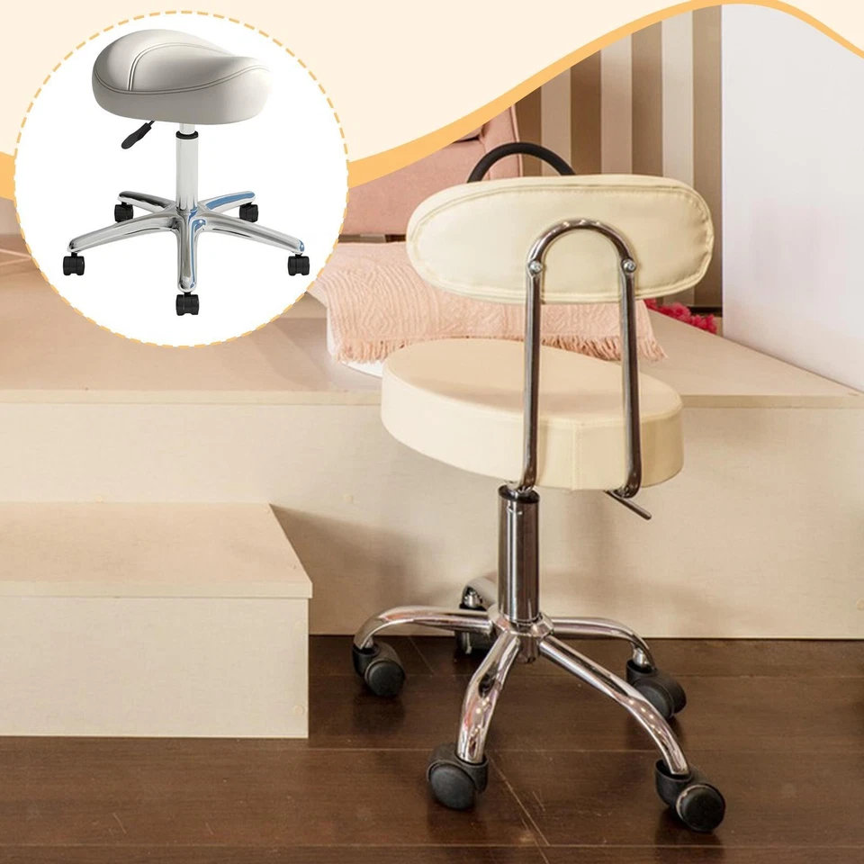 Saddle Stool Stable Height Adjustable PU Leather for Pubs Massage Barbershop - Image 1 of 1