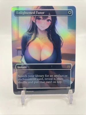 MTG Waifu Foil Enlightened Tutor Playtest Borderless Style CEDH Commander V2 - Image 1 of 2