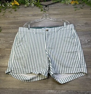 Pantalones Cortos Old Navy Talla 16 Verde Blanco Rayas Chino Bolsillos Mujeres Pantalones Cortos Diarios Foto 1 de 4