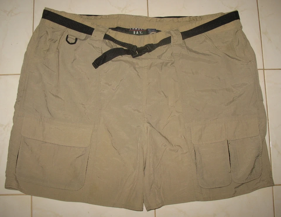 TRADER BAY - Size 2XL  W/ BELT Bathing Suit  Swimming Shorts - KHAKI -  NYLON  - Image 1 of 3