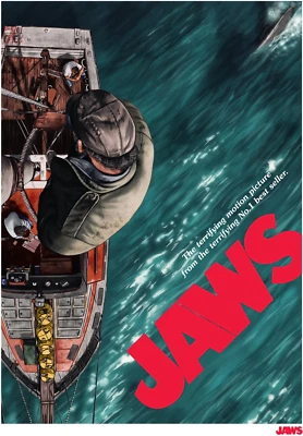 1975 Jaws Movie Poster/Print Martin Brody Quint Great White Shark 🦈🍿
