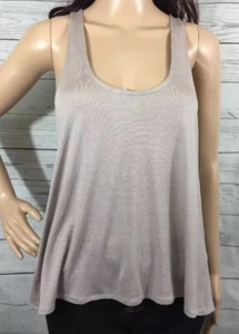Erin Kleinberg Tank Top XS Gray Black Lace Back Sexy Semi-Sheer Casual Shirt - Picture 1 of 12