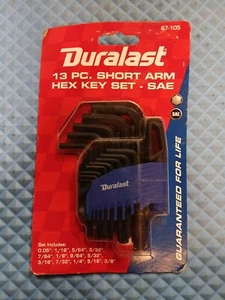Duralast 13pc Short Arm Hex Key Set SAE 67-105-0.05",1/16",5/64",3/32",7/64" - Picture 1 of 4