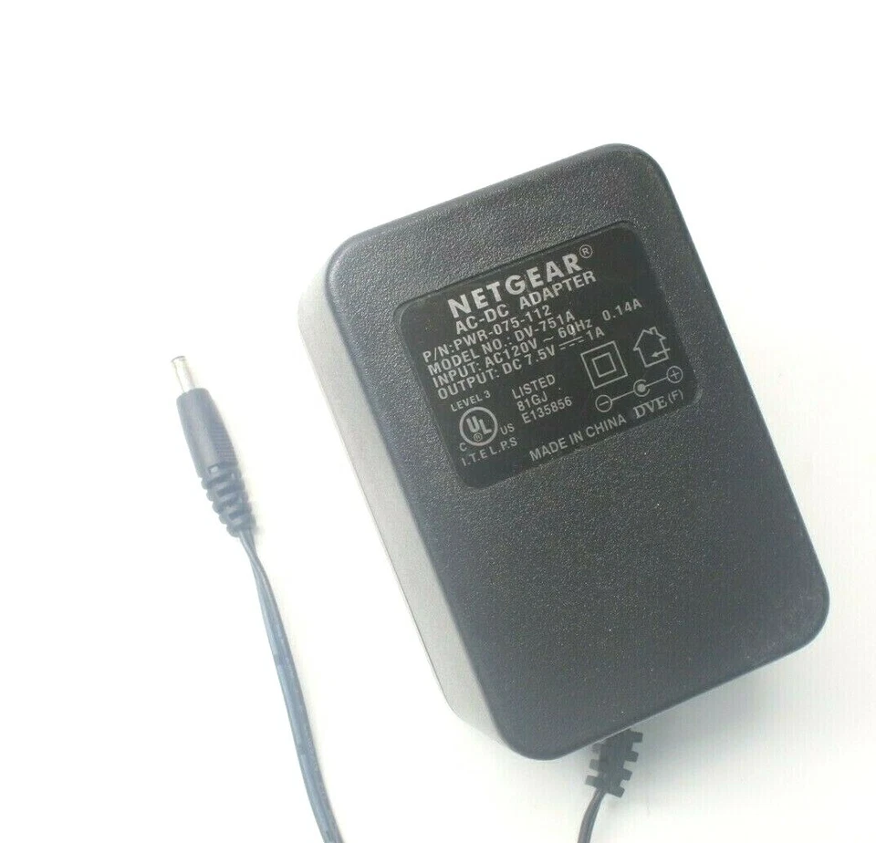 NetGear DV-751A AC Power Supply Adapter Charger Cord Output DC7.5 A 1 A - Image 1 of 1