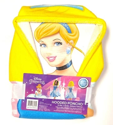 Disney Cinderella Beach Bath Poncho Hooded Towel Princess Birthday Gift New Girl - Image 1 of 3