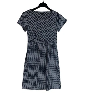 Talbots donna taglia media abito maglia jersey drappeggiato tubino manica corta blu - Foto 1 di 11