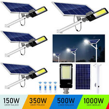 LED Solar Street Light Sensor Outdoor Security 150W 350W 500W 1000W Dusk to Dawn