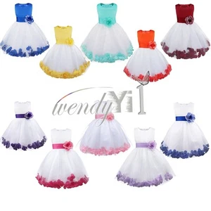 Flower Kids Girls Dress Birthday Party Wedding Bridesmaid Gown Formal Dresses - Picture 1 of 35