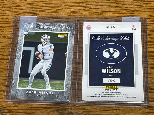 2021 Panini Instant Zach Wilson BYU Cougars NY Jets Incoming Class RC # /3109 - Image 1 of 1