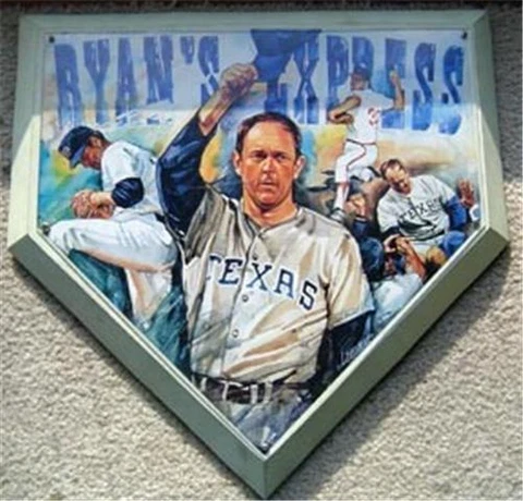 Nolan Ryan Express Texas Rangers Base Wall Plaque RARE Cover