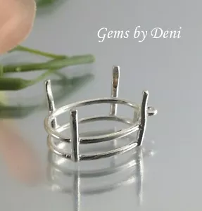 Impostazione Ciondolo Ciondolo Filo Fuso Ovale Argento Sterling (7x5-30x22mm) - Foto 1 di 6