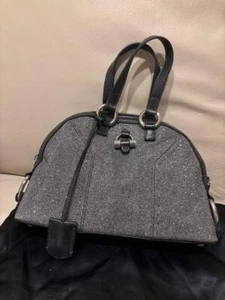 Yves Saint Laurent YSL muse Tote Bag Gray Glitter Used - Picture 1 of 8