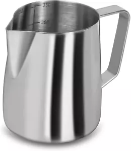 Milk Frothing Pitcher, 12 Oz Milk Frother Steamer Cup Stainless Steel Espresso C - Picture 1 of 8